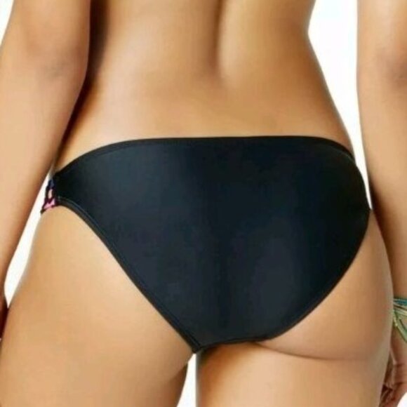 NEW‎ California Waves Hipster Low-Rise Bikini Swim Bottom Black Multi, Size XS - Picture 5 of 10